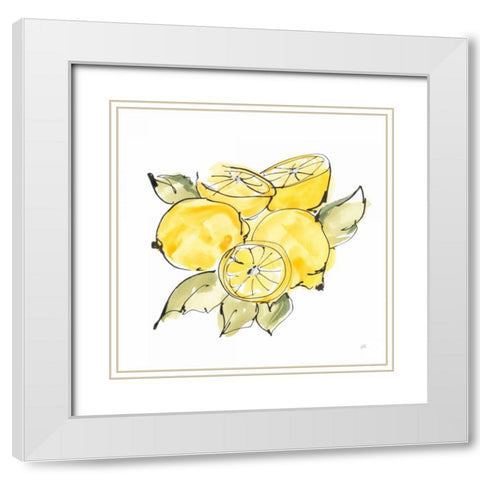 Lemon Still Life IV White Modern Wood Framed Art Print with Double Matting by Paschke, Chris