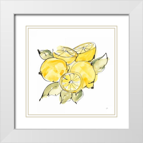 Lemon Still Life IV White Modern Wood Framed Art Print with Double Matting by Paschke, Chris