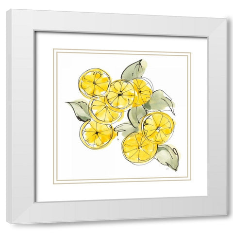 Cut Lemons I White Modern Wood Framed Art Print with Double Matting by Paschke, Chris