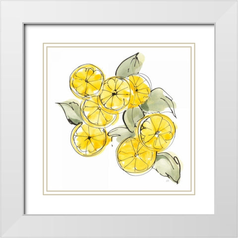 Cut Lemons I White Modern Wood Framed Art Print with Double Matting by Paschke, Chris