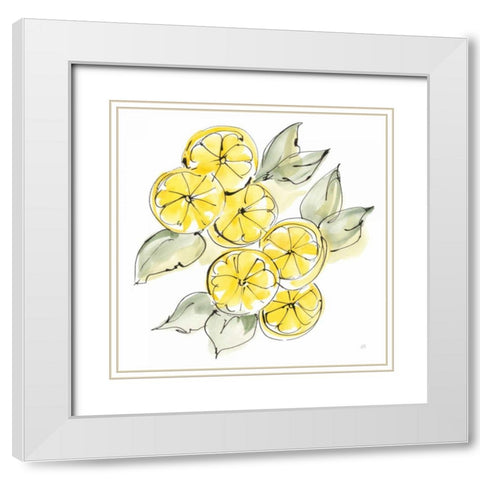 Cut Lemons II White Modern Wood Framed Art Print with Double Matting by Paschke, Chris