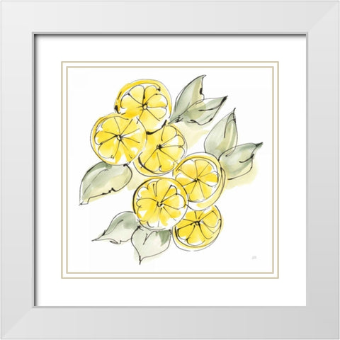 Cut Lemons II White Modern Wood Framed Art Print with Double Matting by Paschke, Chris
