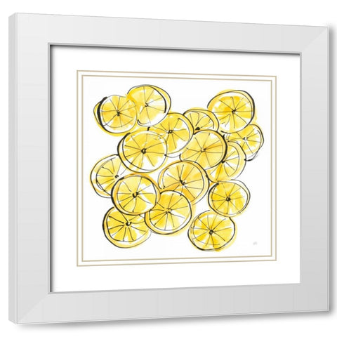Cut Lemons III White Modern Wood Framed Art Print with Double Matting by Paschke, Chris