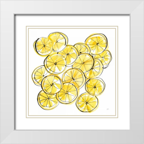Cut Lemons III White Modern Wood Framed Art Print with Double Matting by Paschke, Chris