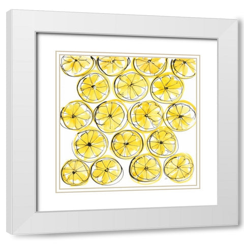 Cut Lemons IV White Modern Wood Framed Art Print with Double Matting by Paschke, Chris