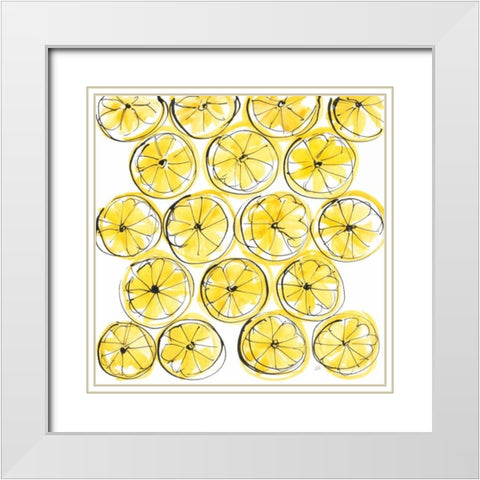 Cut Lemons IV White Modern Wood Framed Art Print with Double Matting by Paschke, Chris
