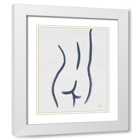 Line Figures V White Modern Wood Framed Art Print with Double Matting by Hershey, Moira