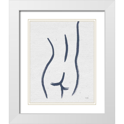 Line Figures V White Modern Wood Framed Art Print with Double Matting by Hershey, Moira