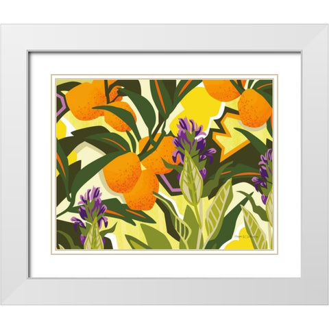 Citrus Sage I White Modern Wood Framed Art Print with Double Matting by Gallagher, Megan