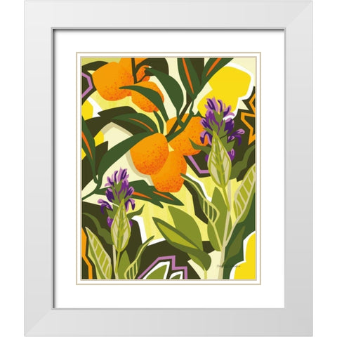Citrus Sage I White Modern Wood Framed Art Print with Double Matting by Gallagher, Megan