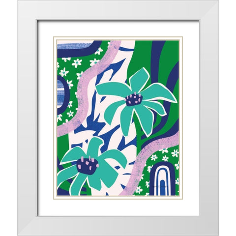 Daisies White Modern Wood Framed Art Print with Double Matting by Gallagher, Megan