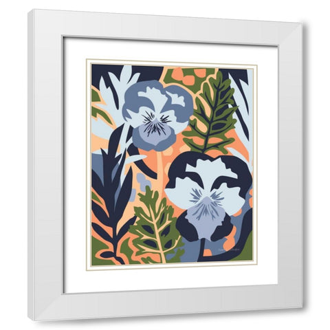 Pansy Pandemic White Modern Wood Framed Art Print with Double Matting by Gallagher, Megan