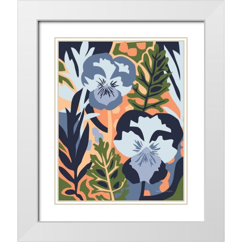 Pansy Pandemic White Modern Wood Framed Art Print with Double Matting by Gallagher, Megan