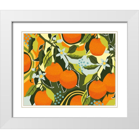 Sweet Clementine I White Modern Wood Framed Art Print with Double Matting by Gallagher, Megan
