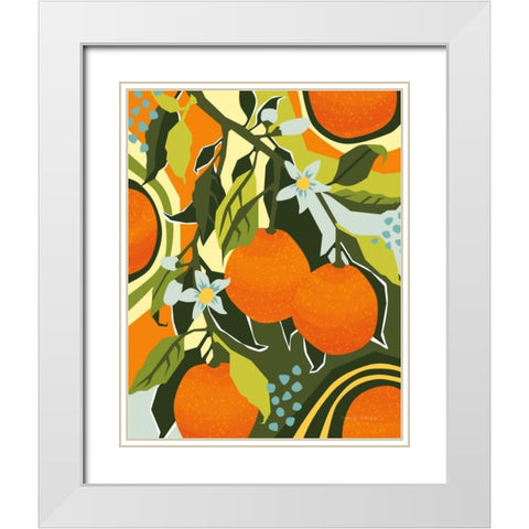 Sweet Clementine II White Modern Wood Framed Art Print with Double Matting by Gallagher, Megan