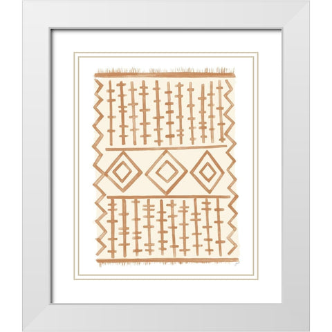 Brown Berber Rug III White Modern Wood Framed Art Print with Double Matting by Panganiban, Karyn