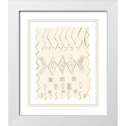 Brown Berber Rug IV White Modern Wood Framed Art Print with Double Matting by Panganiban, Karyn