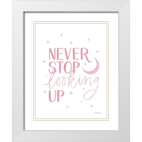 Little Child I Pink White Modern Wood Framed Art Print with Double Matting by Thorns, Becky