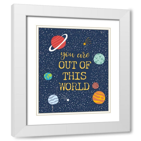 Out of this World White Modern Wood Framed Art Print with Double Matting by Panganiban, Karyn