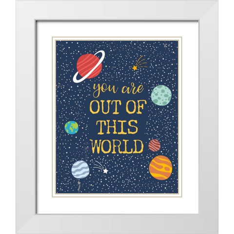 Out of this World White Modern Wood Framed Art Print with Double Matting by Panganiban, Karyn