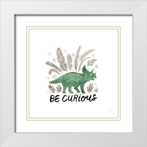 Dino Inspiration I White Modern Wood Framed Art Print with Double Matting by Panganiban, Karyn