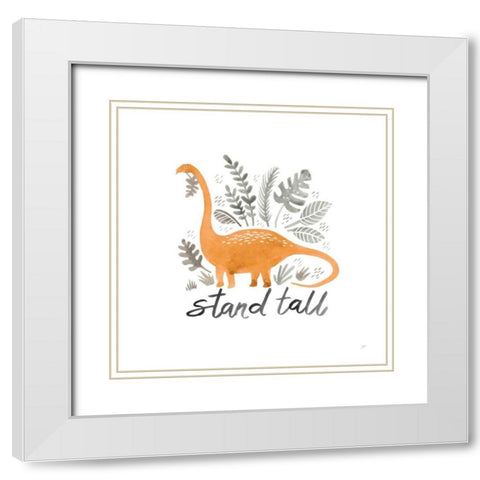 Dino Inspiration II White Modern Wood Framed Art Print with Double Matting by Panganiban, Karyn