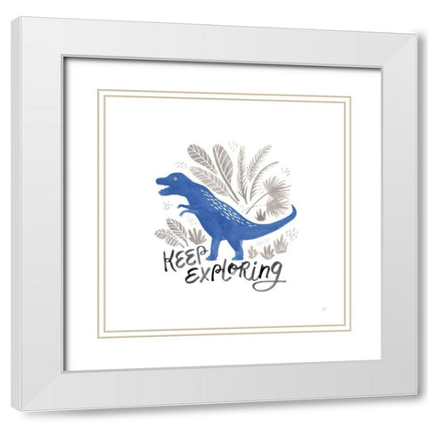 Dino Inspiration IV White Modern Wood Framed Art Print with Double Matting by Panganiban, Karyn