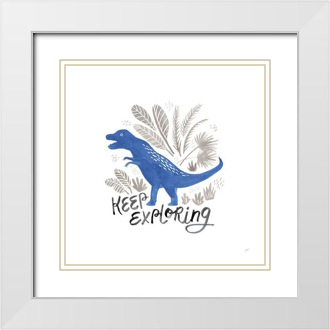 Dino Inspiration IV White Modern Wood Framed Art Print with Double Matting by Panganiban, Karyn