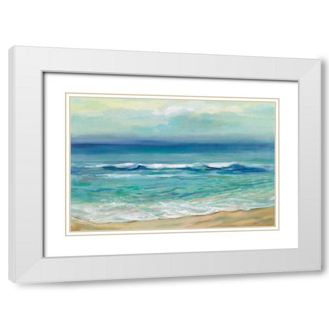 Seaside Sunrise White Modern Wood Framed Art Print with Double Matting by Vassileva, Silvia
