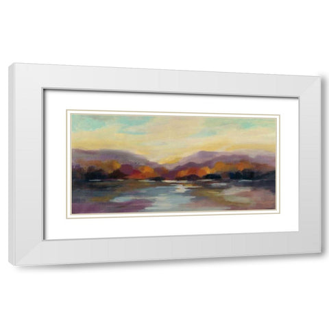 Fall Sunset White Modern Wood Framed Art Print with Double Matting by Vassileva, Silvia