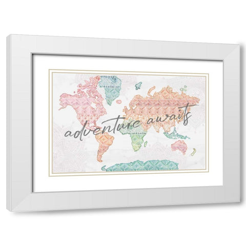 Macrame Meander I Light White Modern Wood Framed Art Print with Double Matting by June, Dina