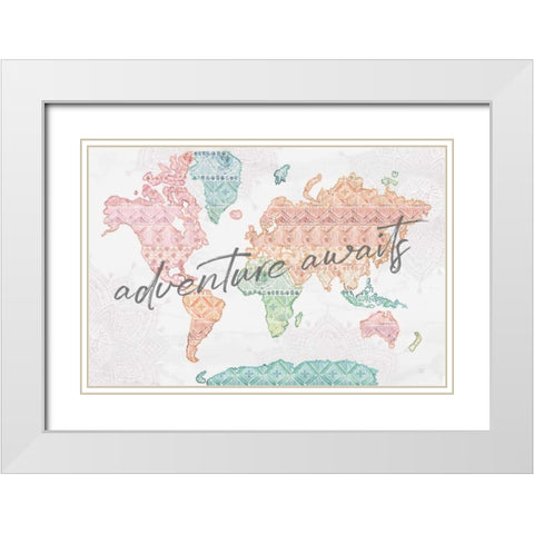 Macrame Meander I Light White Modern Wood Framed Art Print with Double Matting by June, Dina