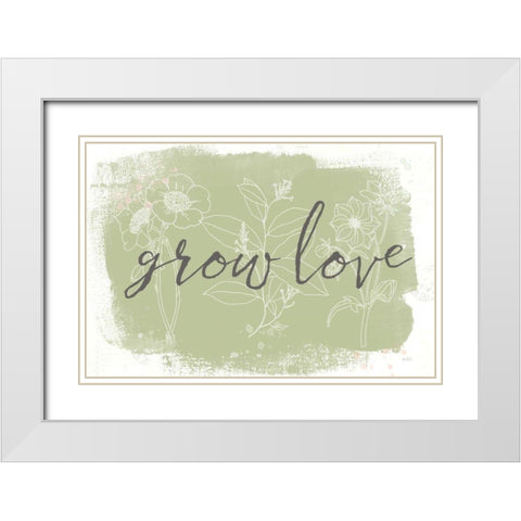 Organic Lines V White Modern Wood Framed Art Print with Double Matting by Pertiet, Katie