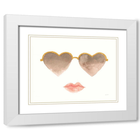 Boss Babe Sunglasses White Modern Wood Framed Art Print with Double Matting by Jackson, Jenaya