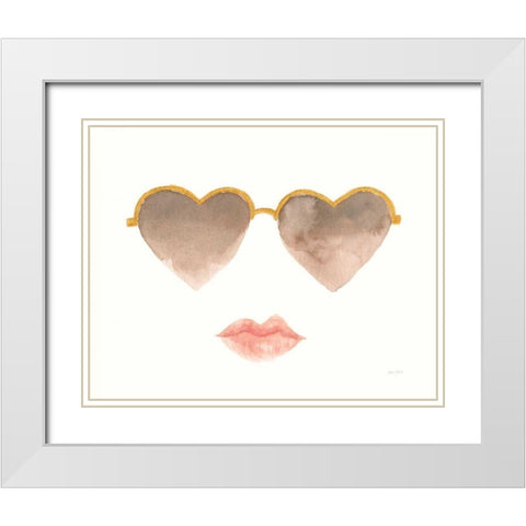 Boss Babe Sunglasses White Modern Wood Framed Art Print with Double Matting by Jackson, Jenaya
