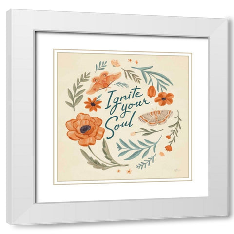 Winged Study IV Cream White Modern Wood Framed Art Print with Double Matting by Penner, Janelle