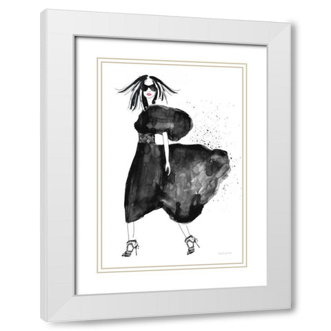 Uptown Fashion I White Modern Wood Framed Art Print with Double Matting by Charro, Mercedes Lopez