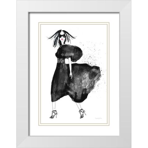 Uptown Fashion I White Modern Wood Framed Art Print with Double Matting by Charro, Mercedes Lopez