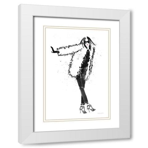Uptown Fashion II White Modern Wood Framed Art Print with Double Matting by Charro, Mercedes Lopez