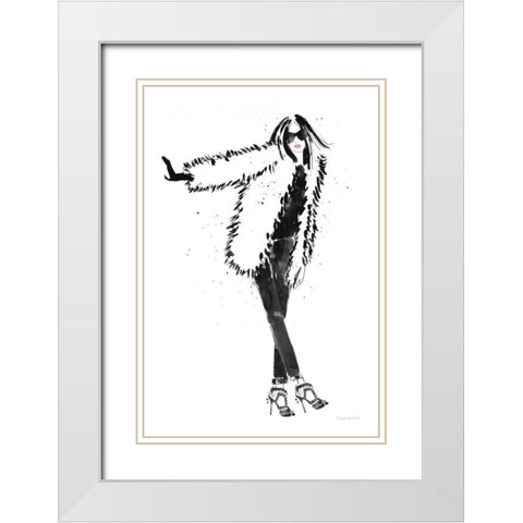 Uptown Fashion II White Modern Wood Framed Art Print with Double Matting by Charro, Mercedes Lopez