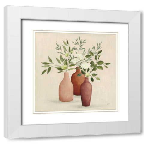 Natural Bouquet II Light White Modern Wood Framed Art Print with Double Matting by Purinton, Julia