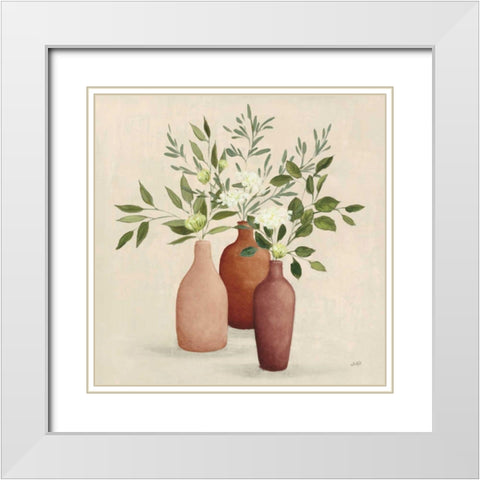 Natural Bouquet II Light White Modern Wood Framed Art Print with Double Matting by Purinton, Julia