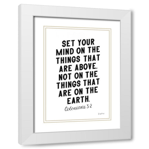 Bible Saying II BW White Modern Wood Framed Art Print with Double Matting by Thorns, Becky