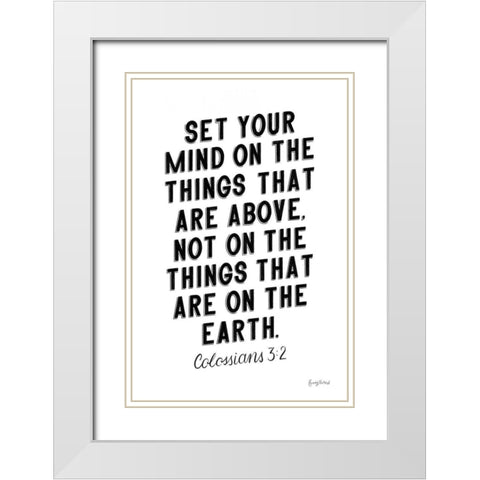 Bible Saying II BW White Modern Wood Framed Art Print with Double Matting by Thorns, Becky