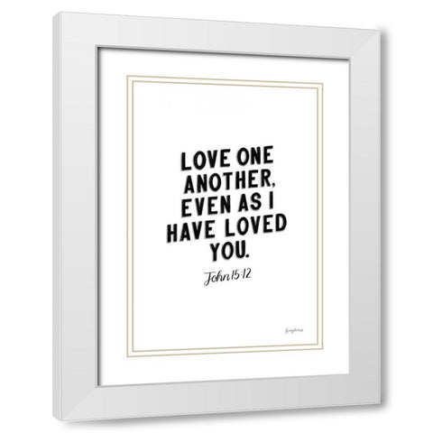 Bible Saying III BW White Modern Wood Framed Art Print with Double Matting by Thorns, Becky