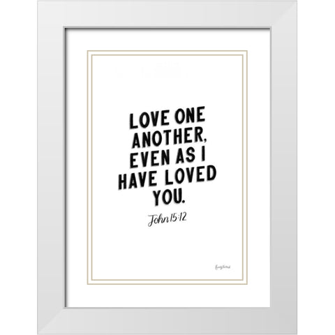 Bible Saying III BW White Modern Wood Framed Art Print with Double Matting by Thorns, Becky
