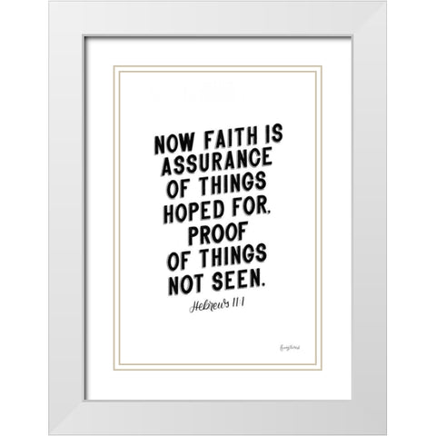 Bible Saying V BW White Modern Wood Framed Art Print with Double Matting by Thorns, Becky