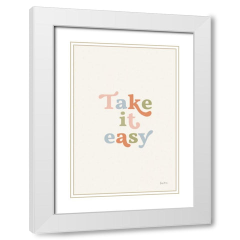Take it Easy Pastel White Modern Wood Framed Art Print with Double Matting by Thorns, Becky