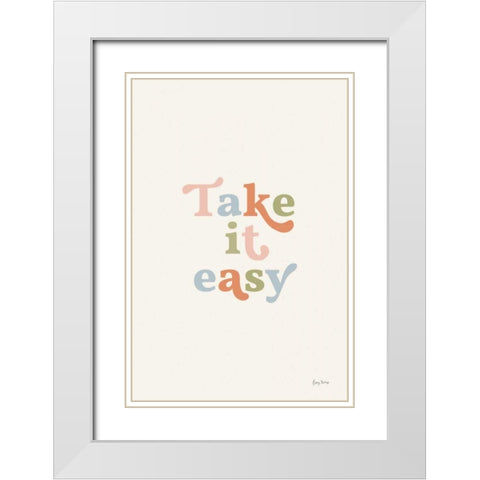 Take it Easy Pastel White Modern Wood Framed Art Print with Double Matting by Thorns, Becky