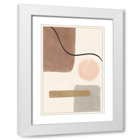 Geo Abstract I Neutral Pink White Modern Wood Framed Art Print with Double Matting by Thorns, Becky